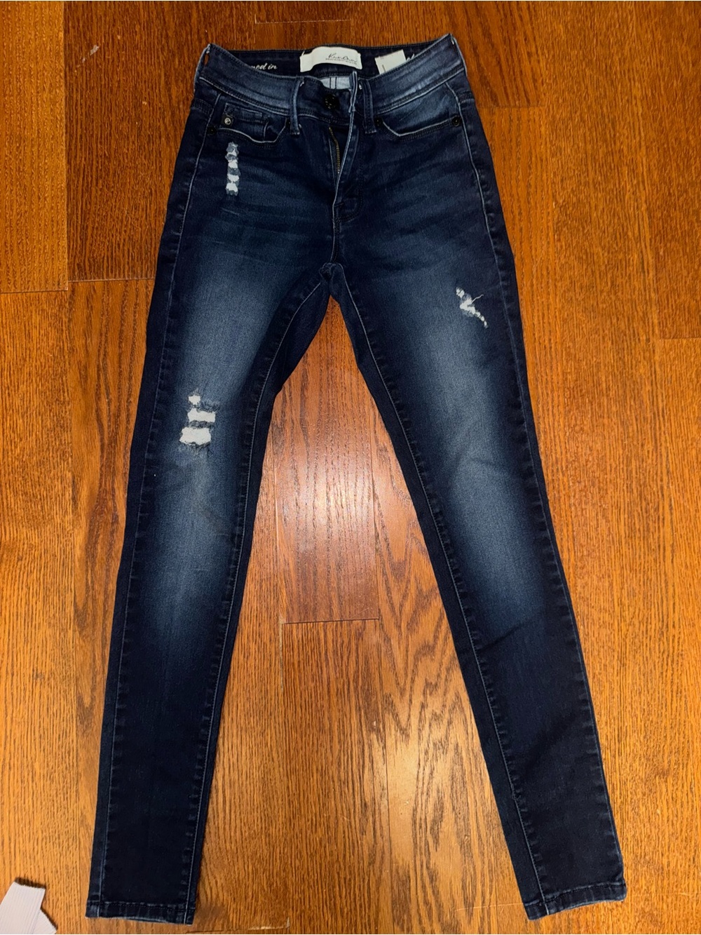 KanCan Dark Indigo Distressed Skinny Jeans